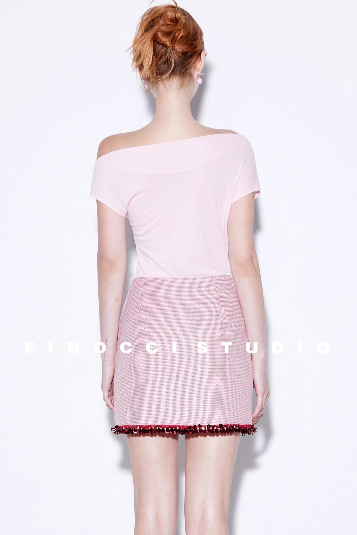 Nude Wool Pleated Top