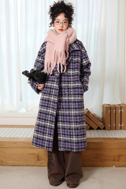Plaid Woolen Winter Coat