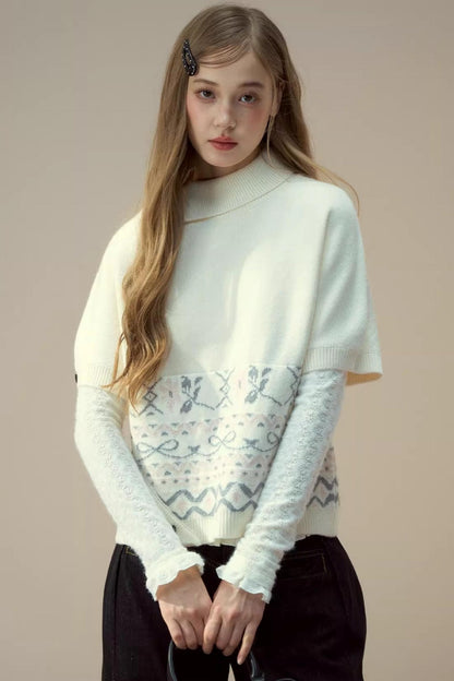 Lapel Cape Sweater