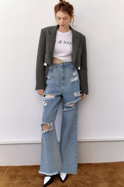 College Chic Striped Blazer Set-Up