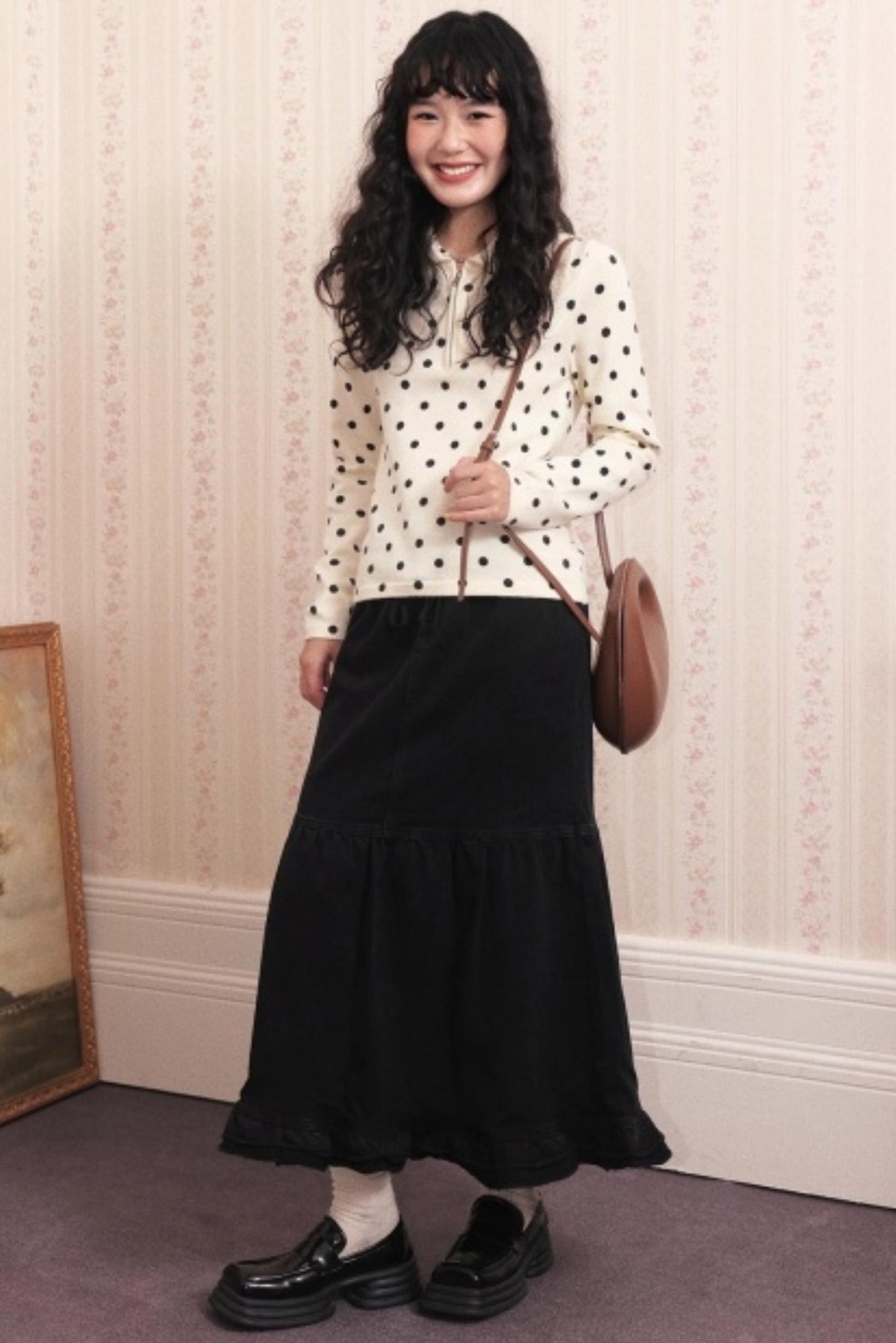 Dark Night Lace Denim Skirt