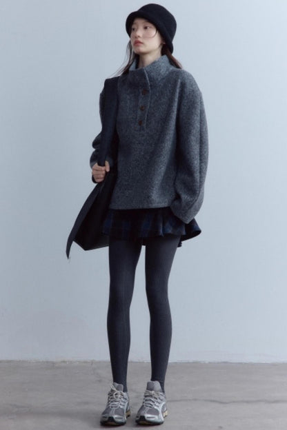 Scottish Plaid A-Hem Woolen Skirt