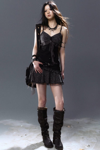 Mystic Pleated Ruffle Dress