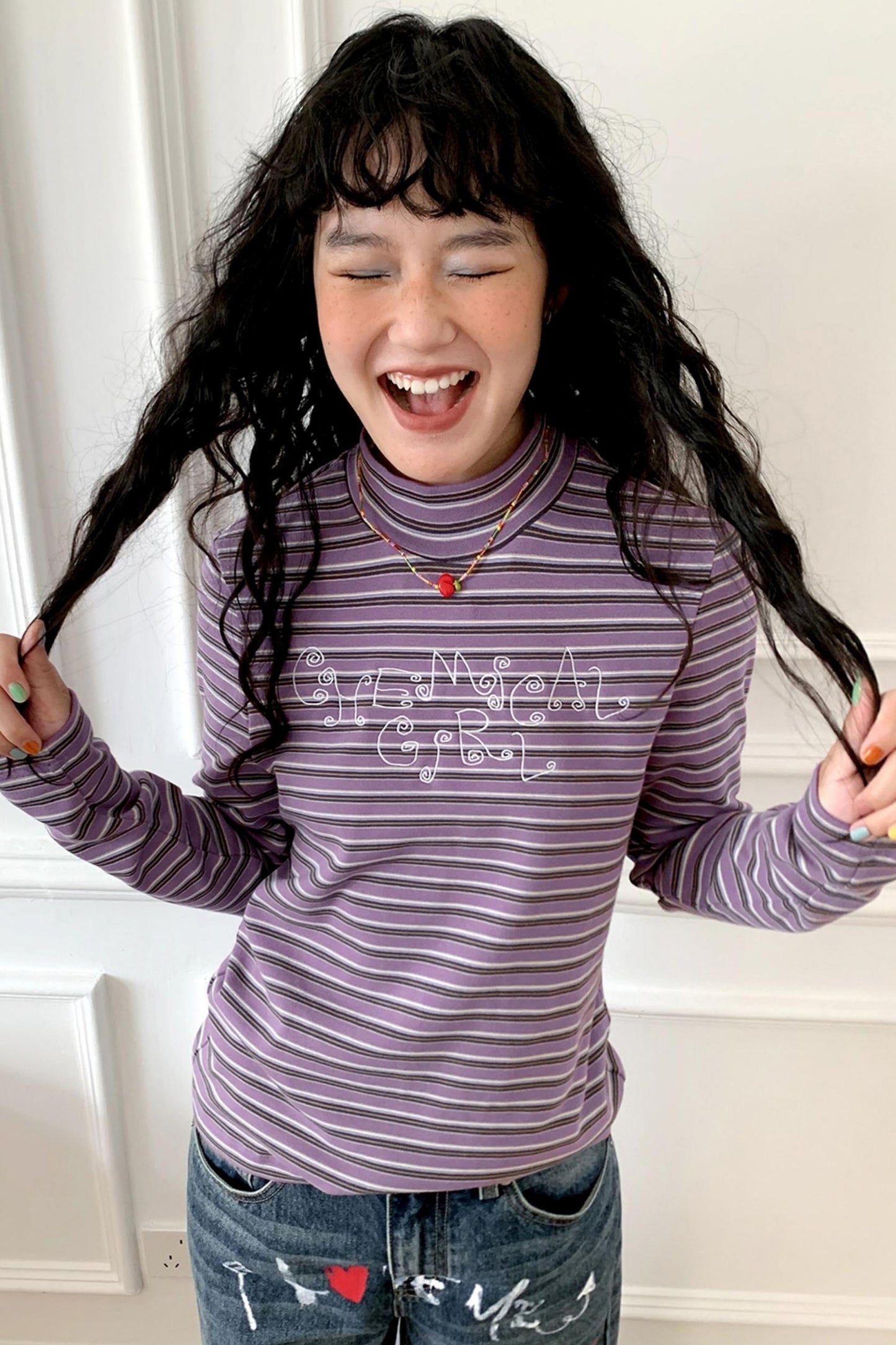 Sugar Melody Striped Long-Sleeved Top