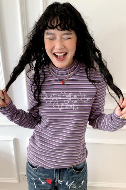 Sugar Melody Striped Long-Sleeved Top