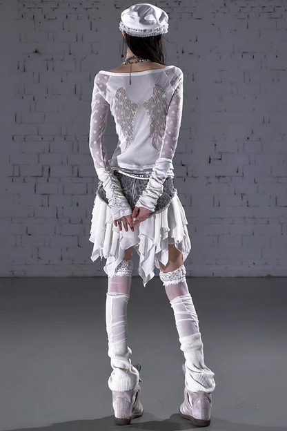 Barock beflockte Stickerei-Bluse