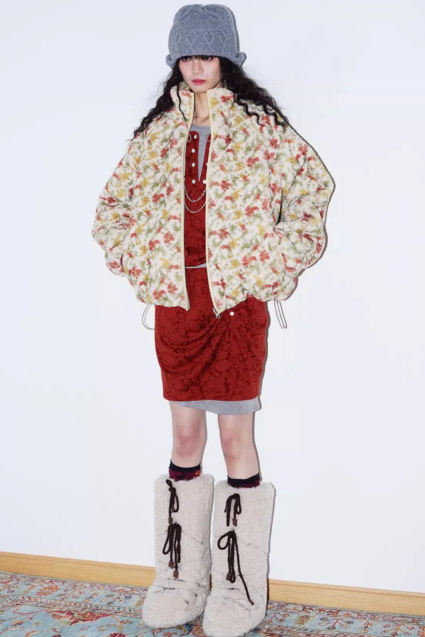 Retro Paisley Sweater Skirt Set-Up