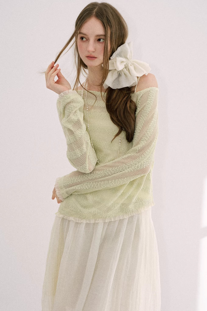 Irregular Taro Purple Knit Top Set-Up