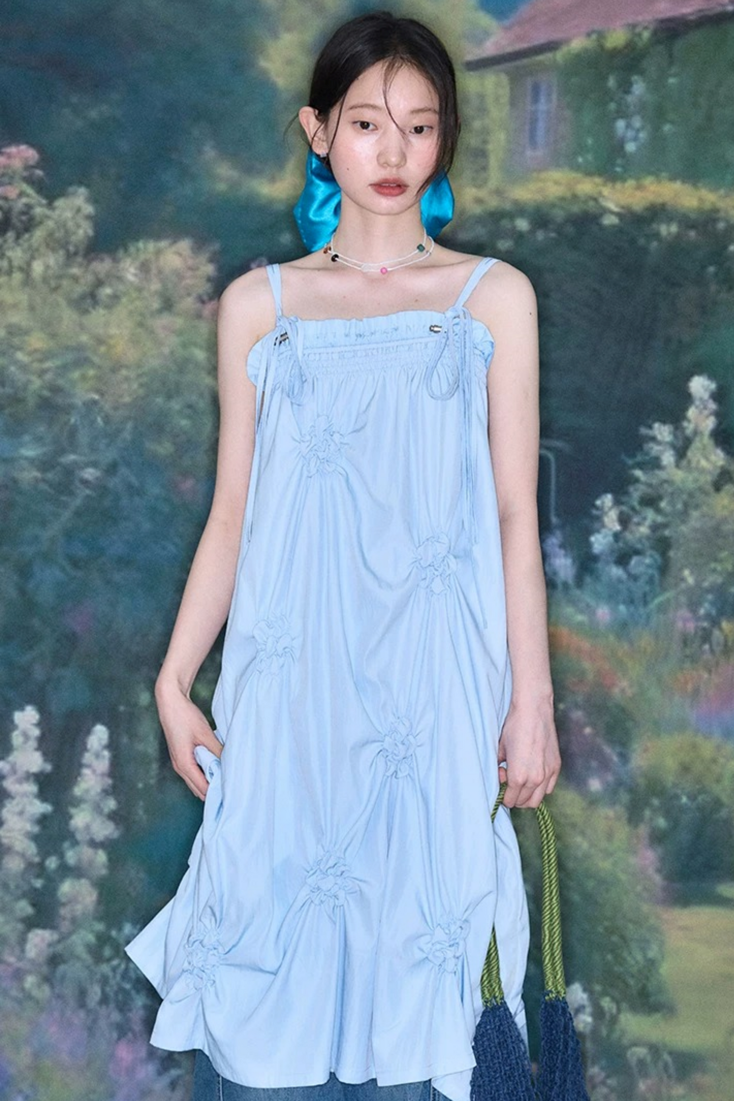 Marigold Pleated Flower Dress