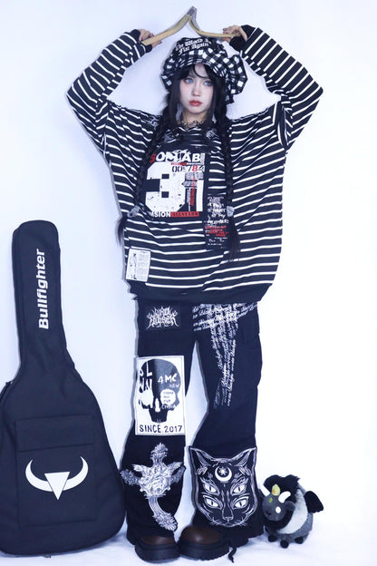 Punk Retro Denim Pants