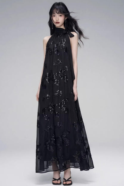 Gilt Shadow Halter Dress