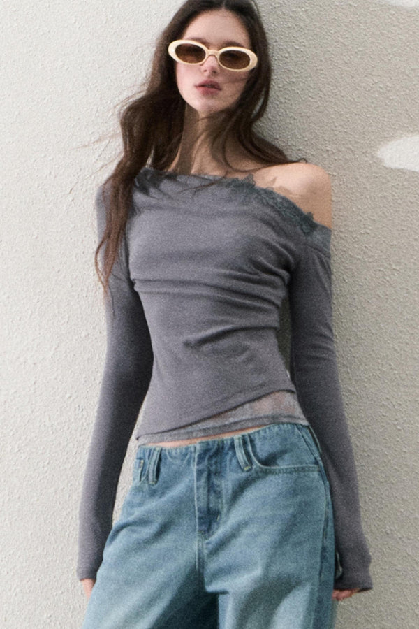 Elegant One-Shoulder Top & Skirt Set-Up