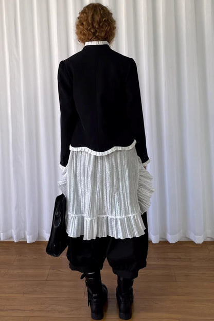 White Lace Ruffled Shirt