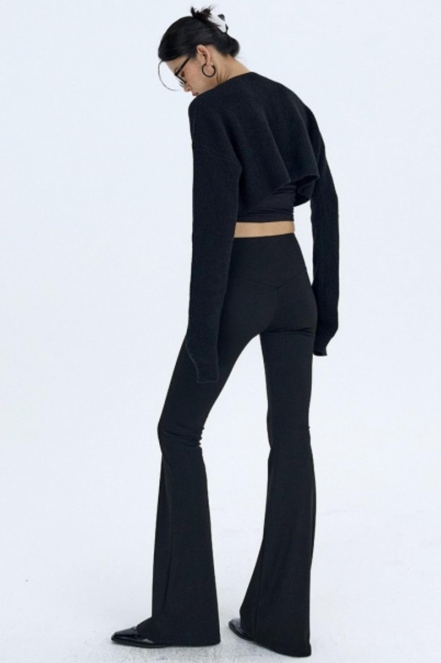 Black Fleece Flared Pants