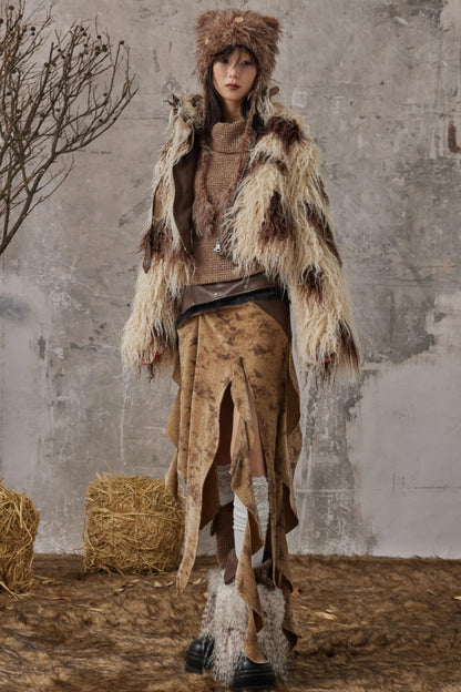 Wandering Style Retro Rivets Skirt