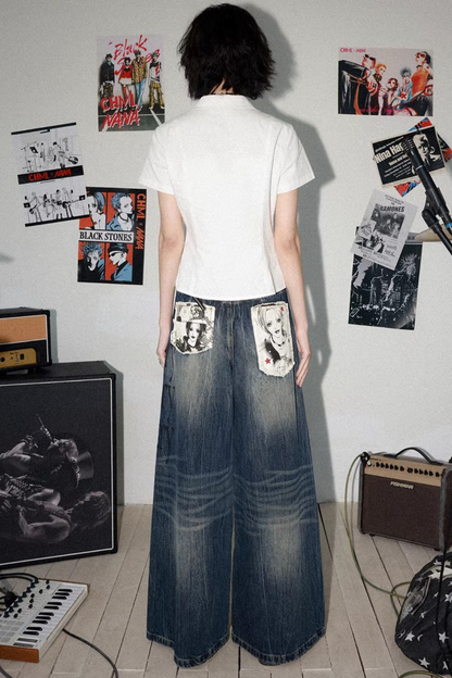 High-Waisted Flared Jeans