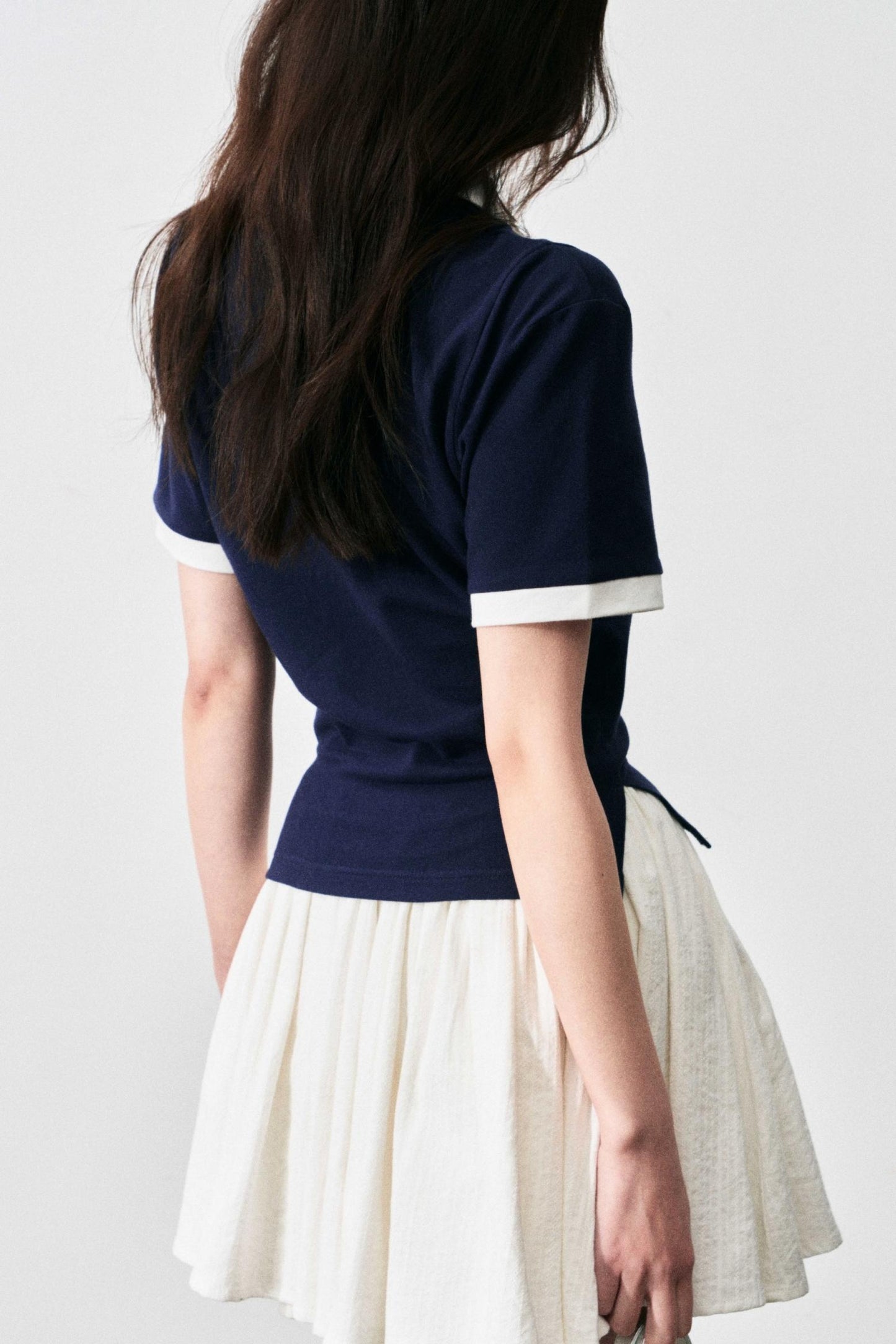 Slim Shoulders Short Sleeves Top