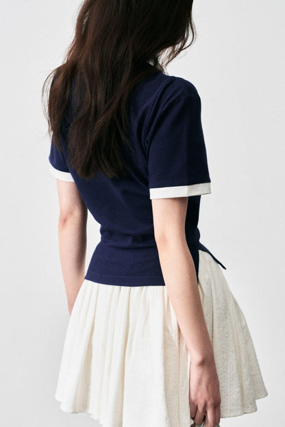 Slim Shoulders Short Sleeves Top