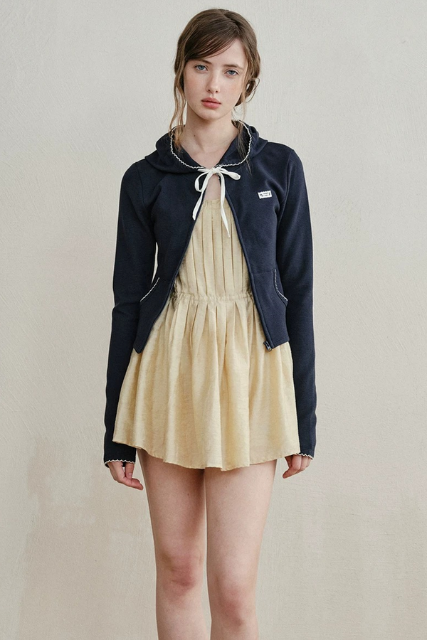 Lightweight Waffle Knit Hooded Jacket