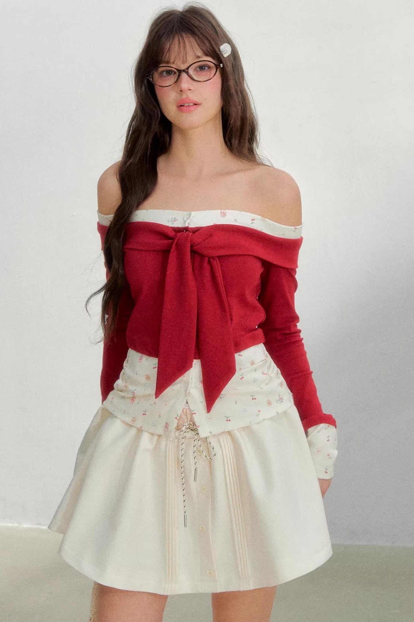 Bright Cherry One-Shoulder Top