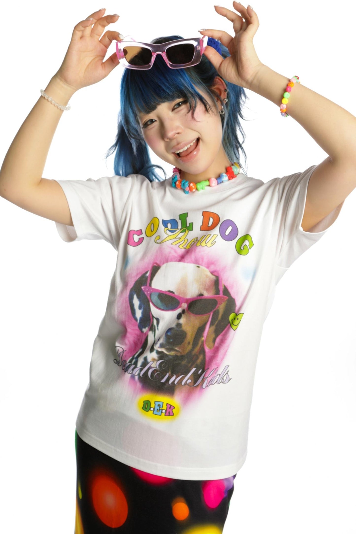 Cute Cat & Dog Print Slim Shoulder T-Shirt