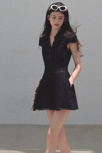 Summer V-Neck Polo Dress