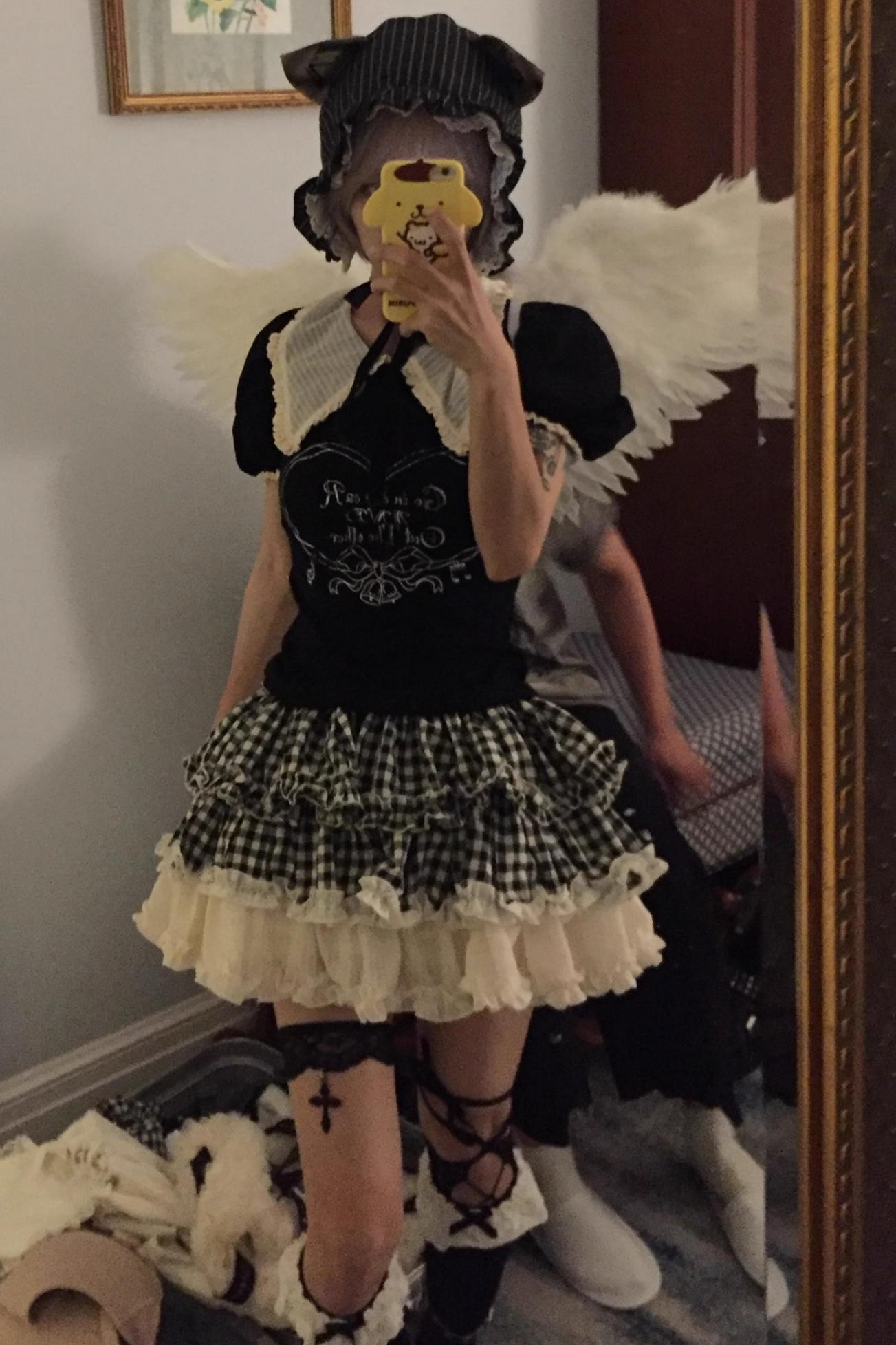 Black And White Plaid Suit Set-Up