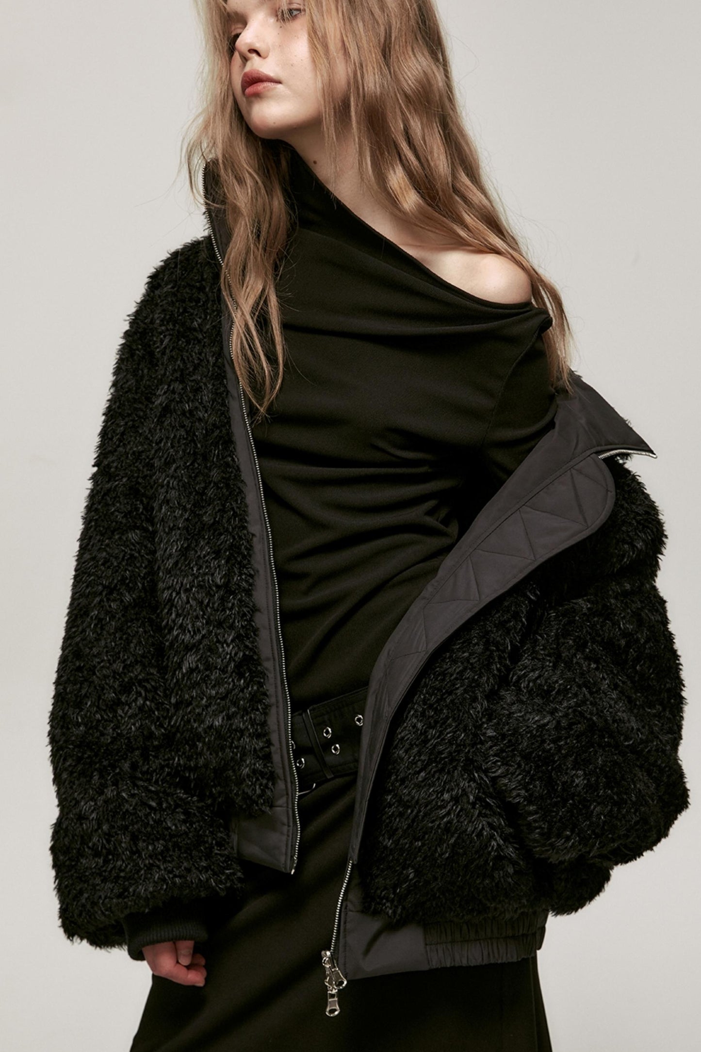 Reversible Wool Fur Jacket