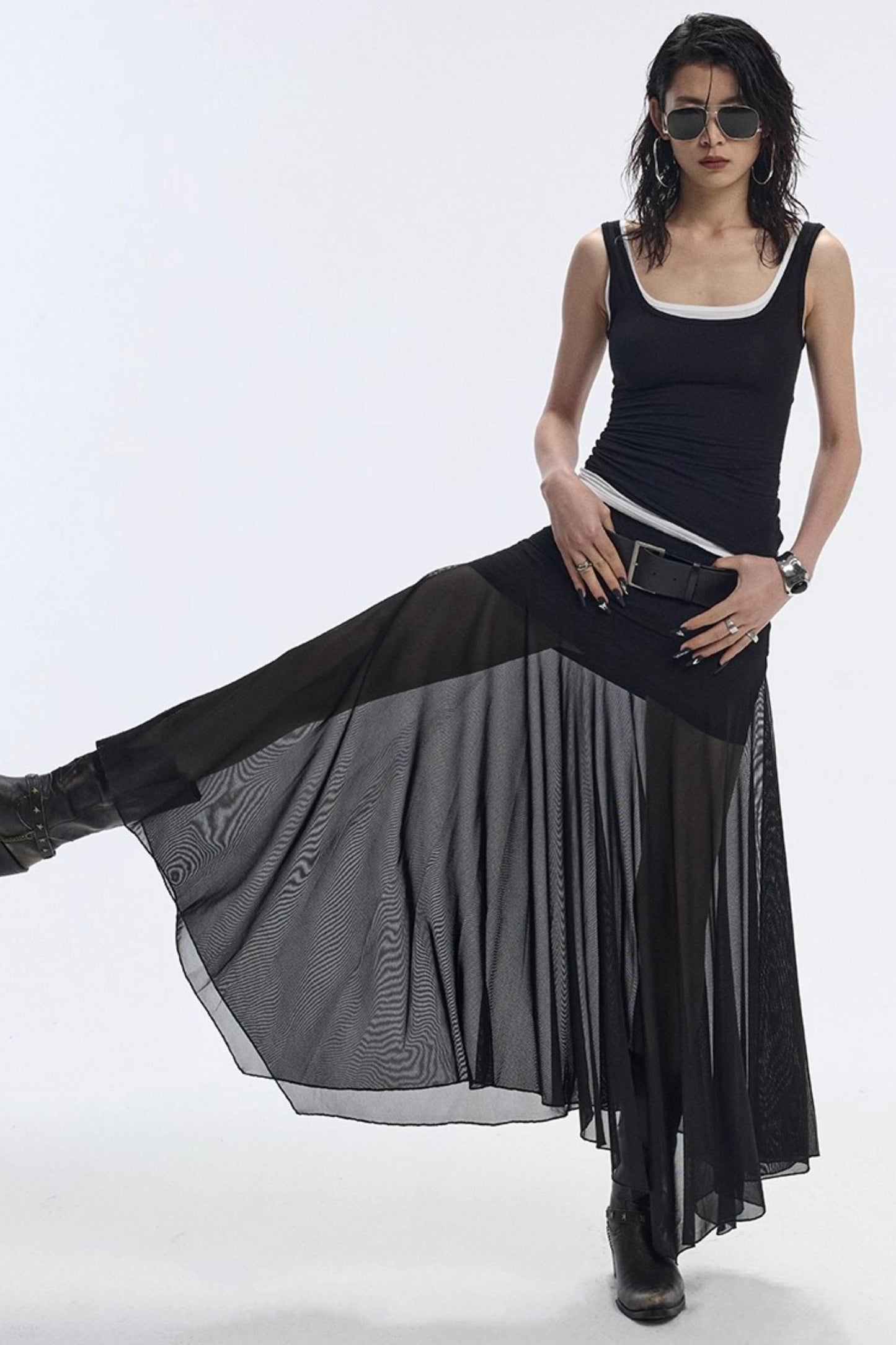 Breathing Black Summer Skirt