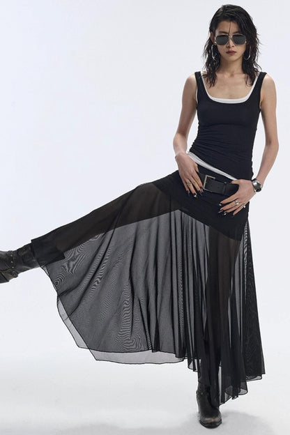 Breathing Black Summer Skirt