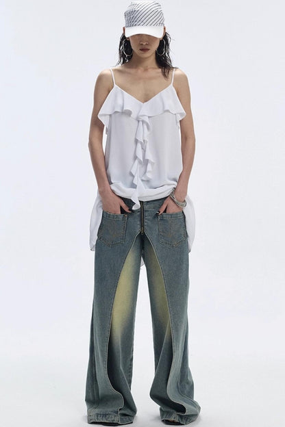 Vintage Blue Wide-Leg Jeans