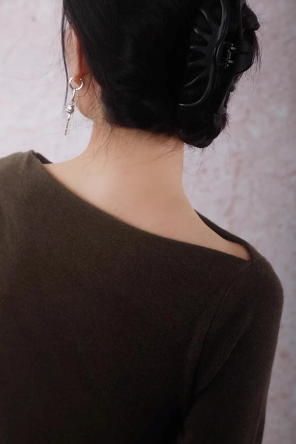 Tea Brown Pleated Sweater