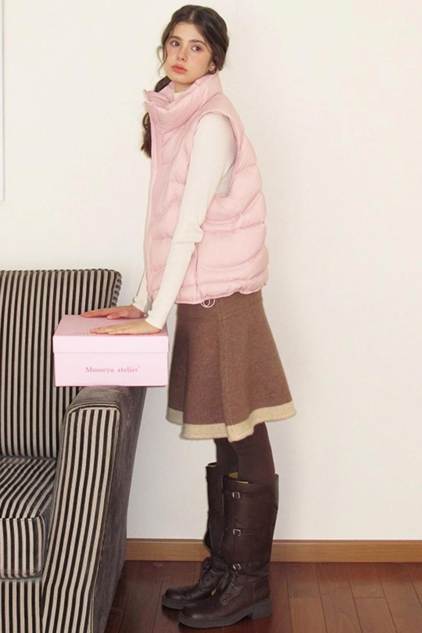 Pinecone Velvet Jacquard Sweater Skirt Set