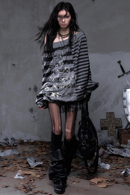 Shibuya Striped Batwing Top