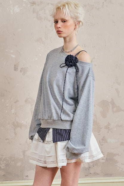 Lässiger Sweatshirt mit langen Ärmeln 