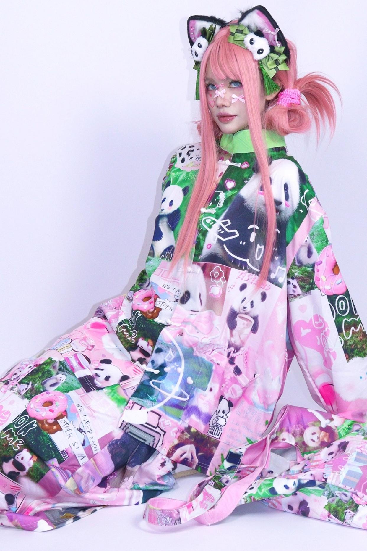 Panda Collage Printed Tang Top