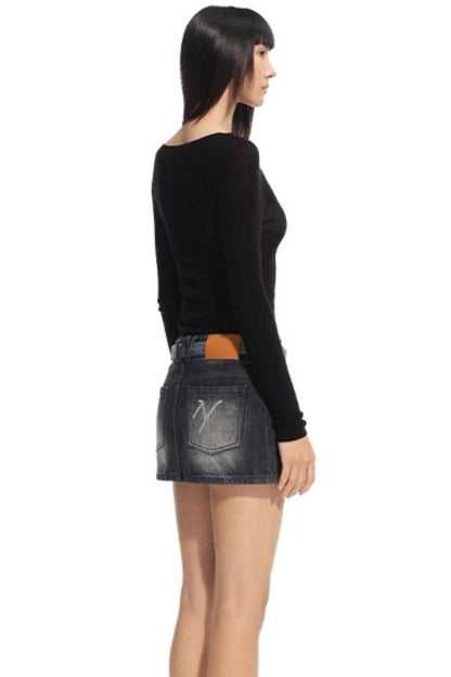 High Neck Long Sleeve Knit Wool Top