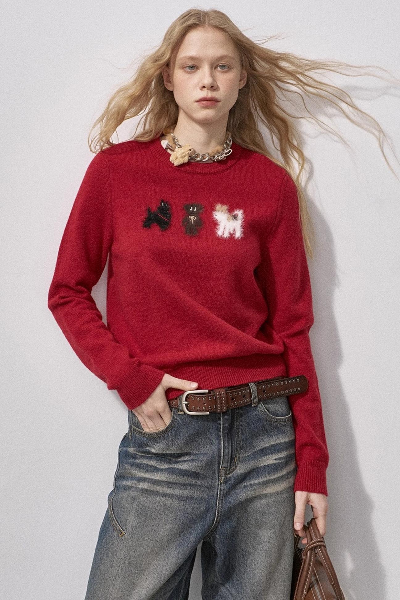 Faux Mink Fur Knit Sweater