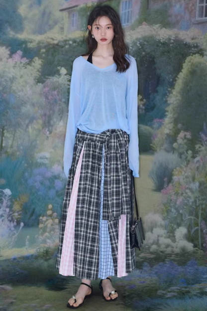 Retro Plaid A-Line Skirt