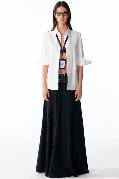 Versatile Cropped Shoulder Shirt