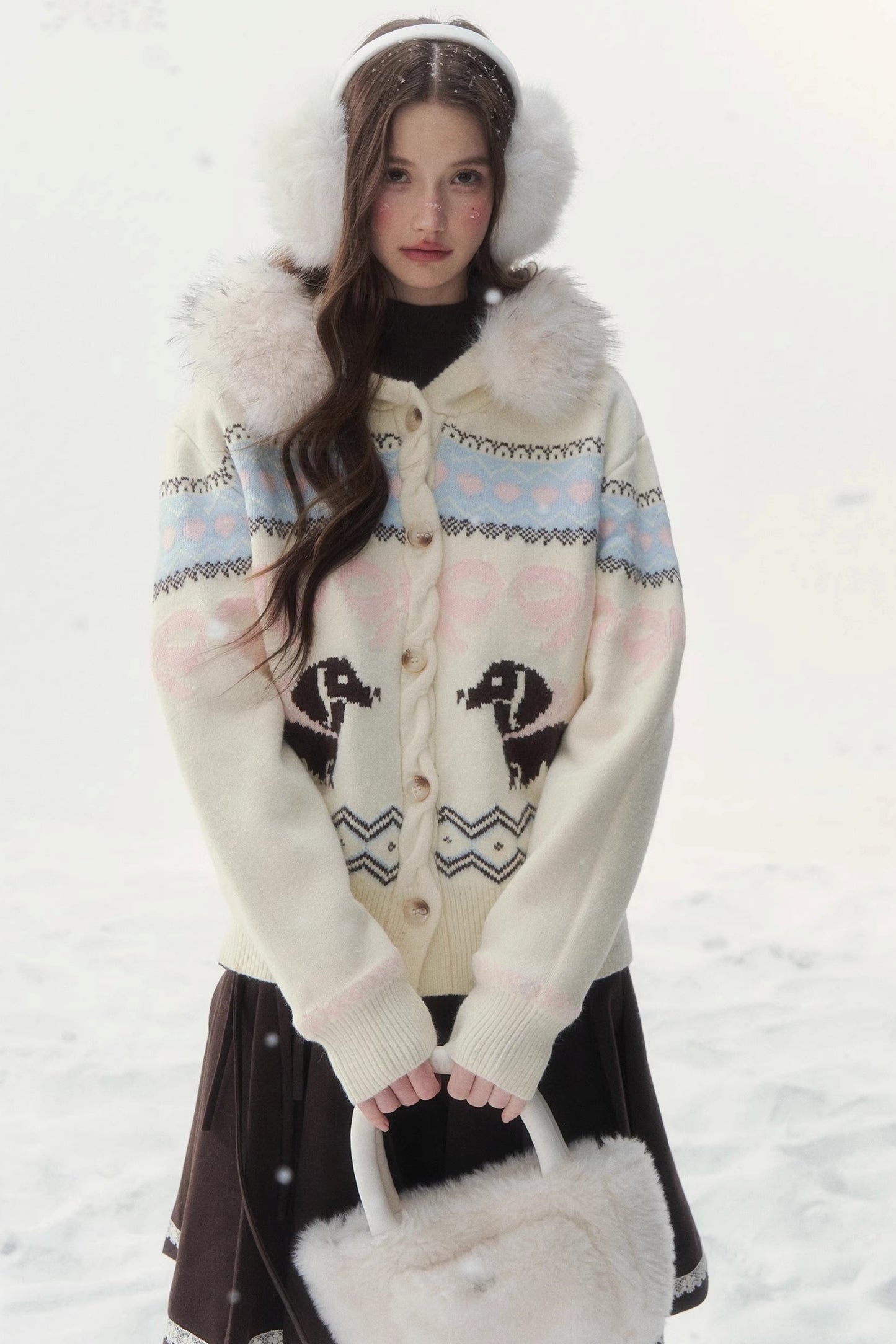 Retro Fair Isle Dachshund Sweater Jacket