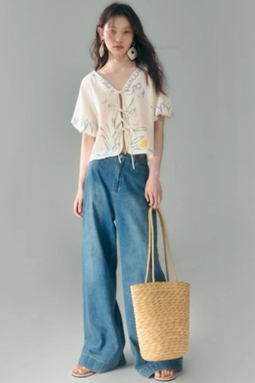 Linen Tie-Top and Pants Set-Up