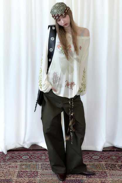 Vintage Mosaic Slanted Shoulder T-Shirt