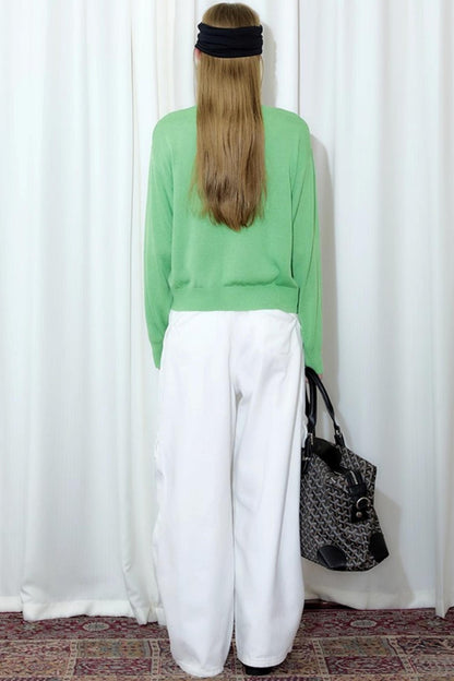 Emerald Pleated Knitwear Cardigan