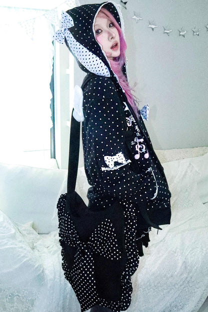 Velvet Polka Dot Sweatshirt