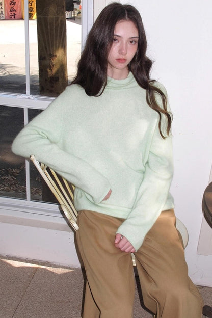 Superfine Wool Mint Sweater