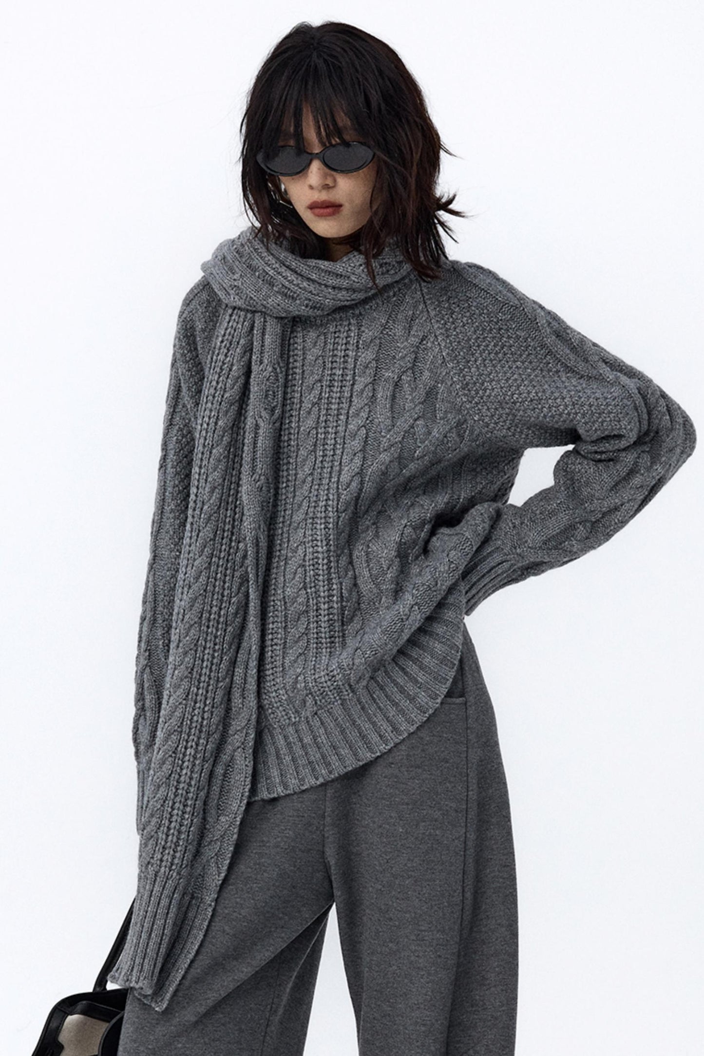 Retro Cable Loose Knitwear