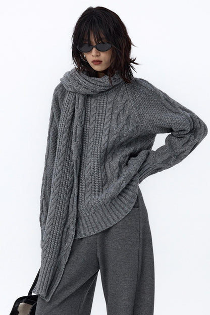 Retro Cable Loose Knitwear