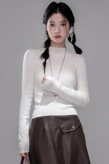 Rich and Crafty Brown Slit Leather Skirt