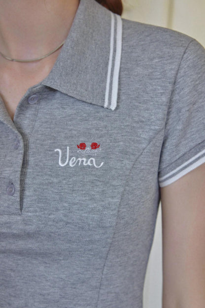 Gray Pleated A-Line Dress